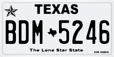 TX license plate BDM5246