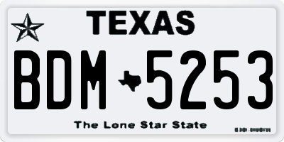 TX license plate BDM5253