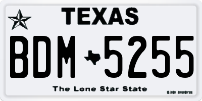 TX license plate BDM5255