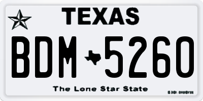 TX license plate BDM5260