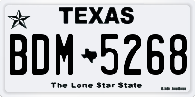 TX license plate BDM5268