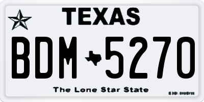 TX license plate BDM5270
