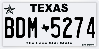 TX license plate BDM5274