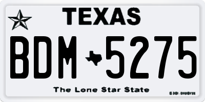 TX license plate BDM5275