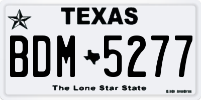 TX license plate BDM5277