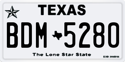 TX license plate BDM5280