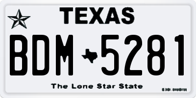 TX license plate BDM5281