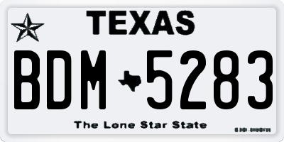 TX license plate BDM5283