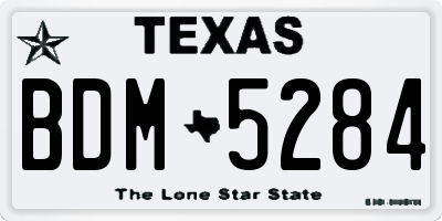 TX license plate BDM5284