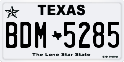 TX license plate BDM5285