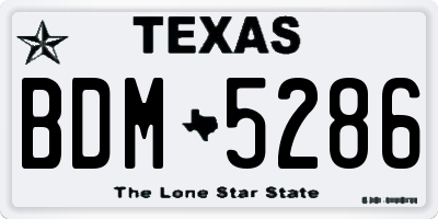 TX license plate BDM5286