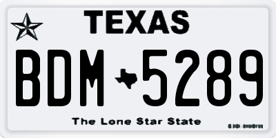 TX license plate BDM5289