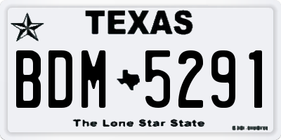 TX license plate BDM5291