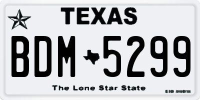 TX license plate BDM5299