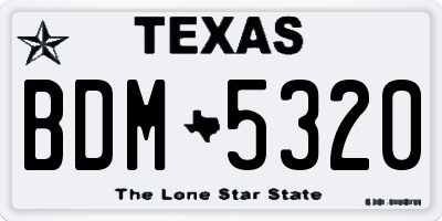 TX license plate BDM5320
