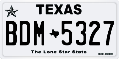 TX license plate BDM5327