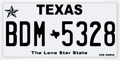 TX license plate BDM5328