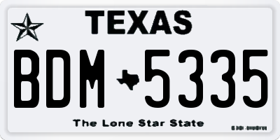 TX license plate BDM5335