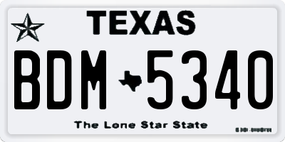 TX license plate BDM5340