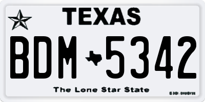 TX license plate BDM5342