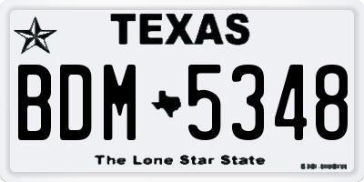 TX license plate BDM5348