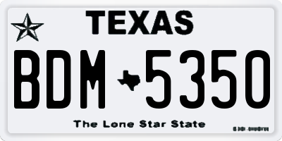TX license plate BDM5350