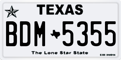TX license plate BDM5355