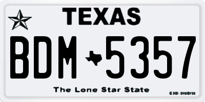 TX license plate BDM5357