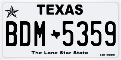 TX license plate BDM5359