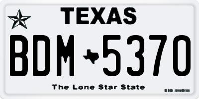 TX license plate BDM5370