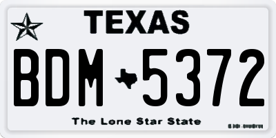 TX license plate BDM5372