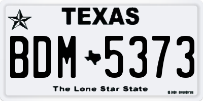 TX license plate BDM5373