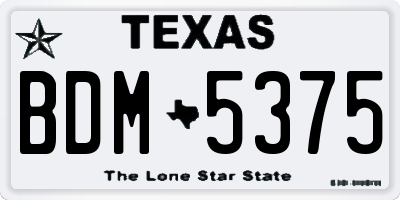 TX license plate BDM5375