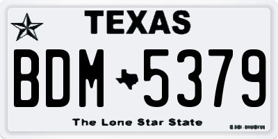 TX license plate BDM5379