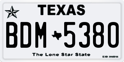 TX license plate BDM5380