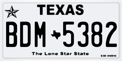 TX license plate BDM5382