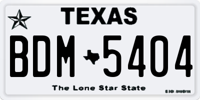 TX license plate BDM5404