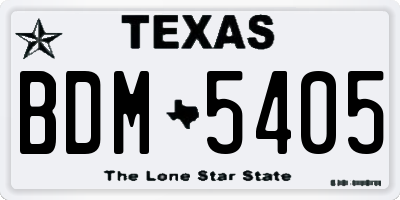 TX license plate BDM5405