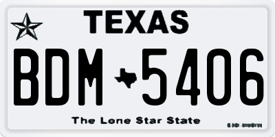 TX license plate BDM5406