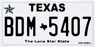 TX license plate BDM5407