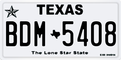 TX license plate BDM5408