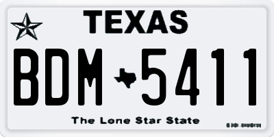 TX license plate BDM5411