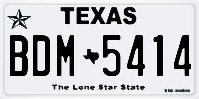 TX license plate BDM5414
