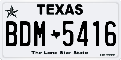 TX license plate BDM5416