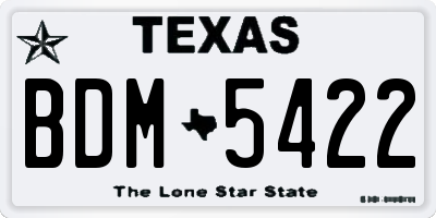 TX license plate BDM5422