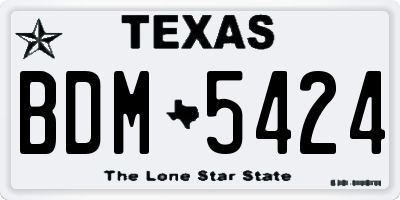 TX license plate BDM5424