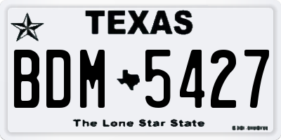 TX license plate BDM5427