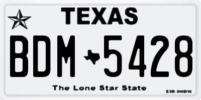 TX license plate BDM5428