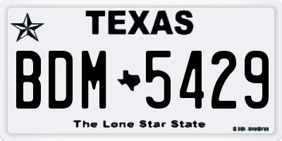TX license plate BDM5429
