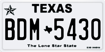 TX license plate BDM5430